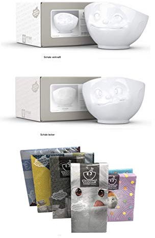 FIFTYEIGHT PRODUCTS Schalen 2er Set + Servietten, 500 ml, VERKNALLT+LECKER
