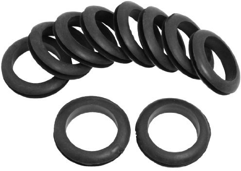 sourcingmap 10pcs Passe Fils Œillet en Caoutchou Joint Passe-Câble Bagues Anneaux d'étanchéité Rondelle protection Fil Noir 40 mm de Diamètre Intérieur Double Face