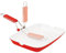 Home Grilly Carmela Rectangular, Cerámica, Blanco/Rojo, 34x24 cm
