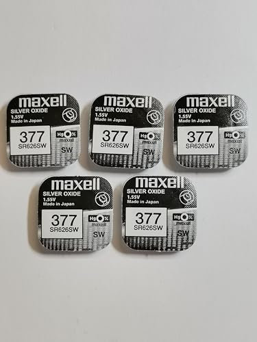 5 x Maxell SR626SW SR626 AG4 377 1.55v Watch Batteries by Maxell