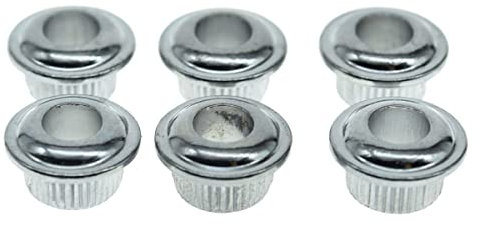 KAISH Metal Chrome 10mm Vintage Guitar Tuning Keys Conversion Bushings Adapter Ferrules