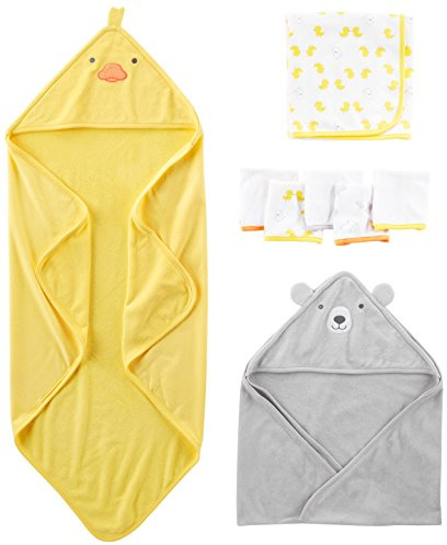 Simple Joys by Carter's Unisex Baby 8-teiliges Handtuch- und Waschlappen-Set, Multi-Packs