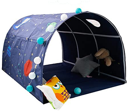 HI SUYI Kinder-Kabinenbett-Tunnelzelt für 90-100 cm Breite Hochbett Etagenzelt, Stoff, Blau, Einzelbett