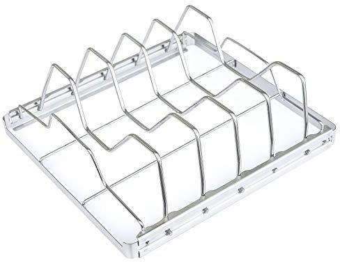 TAINO Spare-Ribs-Halter Edelstahl Rippchen-Halter Grill-Zubehör klappbar 24 x 23cm Grillkorb