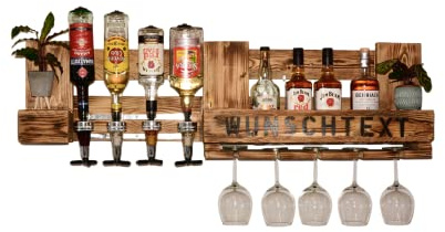 Weinregal Holz Schnapsregal vintage Getränkespender Küche Bar Regal Wandregal rustikal Europalette