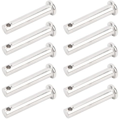 Zylinderstifte, Einloch Gabelkopfstifte Gabelbolzen, 10Pcs M8x40mm Lastösenbolzen Einloch Gabelbolzen, Flachkopf Einloch-Gabelbolzen-Sortiment-Kit Edelstahl zur Positionierung linearer beweglicher
