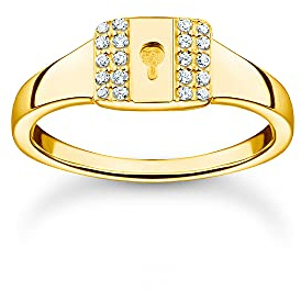 THOMAS SABO Ring Schloss gold 925 Sterlingsilber, 750 Gelbgold Vergoldung