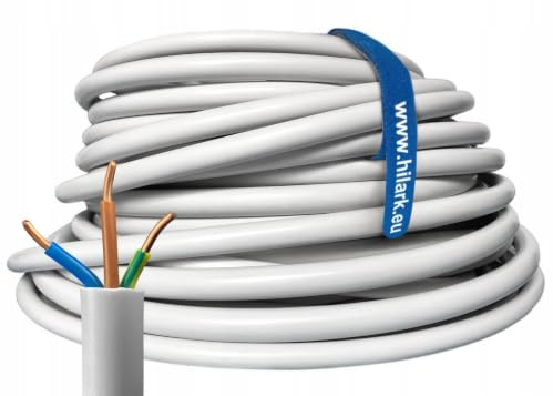 Hilark Cable Tech Halogenfreies Mantelleitungs kabel NHXMH-J 3x2,5 mm, Weiß (50 meter, Weiß)