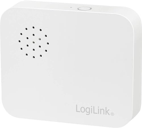 LogiLink SH0109 - Wi-Fi Smart Home Vibrationssensor, über App steuerbar, IP30, Tuya kompatibel, unterstützt Amazon Alexa und Google Home, Weiß