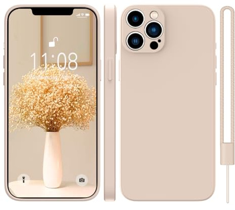 KPPIT Silicone Case Compatible with iPhone 13 Pro 6.1 inch Protective case,Ultra Slim Soft Gel Anti-Scratch,Microfiber Lining,Rubber Shockproof Case Cover for iPhone 13 Pro Light Khaki