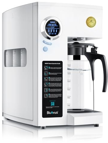 Bluevua RO100ROPOT-UV Filtre à eau pour comptoir d'osmose inverse – Purification en 6 étapes avec UV et remodelage, filtration RO mètre, purificateur d'eau portable