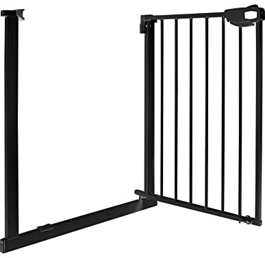 Froadp 77cm Treppenschutzgitter ohne Bohren Baby Türschutzgitter zum Klemmen Stabil Kindersicherheit Absperrgitter Schwarz Automatisch Kinder Treppengitter für Baby Katze Hunde Haustiere (75-85cm)