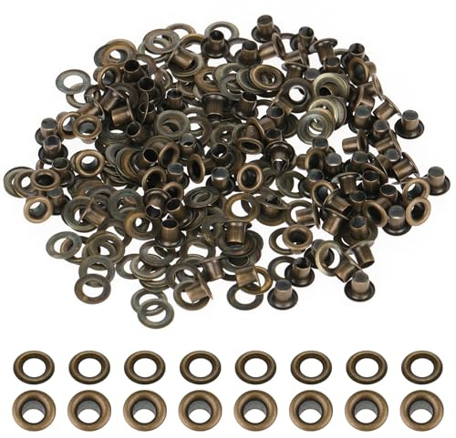 Juego de 100 ojales de metal, 3 mm/1/8 pulgadas, pequeños ojales, kit de herramientas Grommet para granos de perlas, proyectos de bricolaje, zapatos, cuero, lonas de tela
