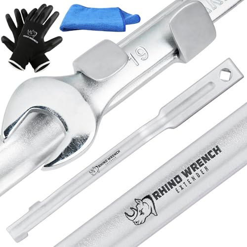 Eleon Rhino Wrench Extender Tool Bar - Extra-Long 15 Wrench Extension for Maximum Leverage - Heavy Duty Torque Multiplier with Non-Slip Gloves and Microfiber Towel - Specialty Tools (Extra Large)