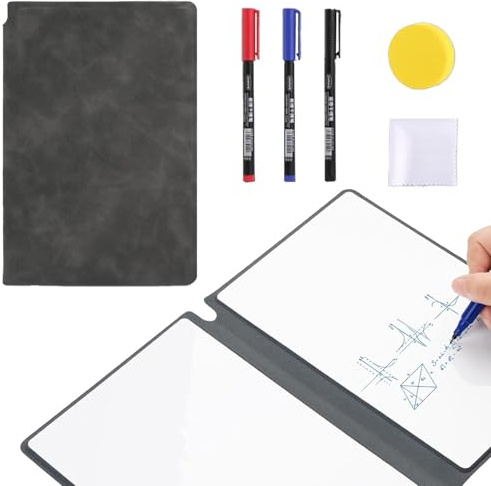 NCZCDZSW Mini Whiteboard A5 24 x 16,5 cm Doppelseitig White Board Schreibtafel Abwischbar Desktop Whiteboard mit 3 Whiteboard Stifte 1 Whiteboard Schwamm und 1 Whiteboard Tuch für Zuhause Büro Schule