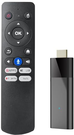 Holanae Q6 Mini TV Stick + Control Remoto Vocal Bluetooth Android 10 2GB + 16GB 2.4G + 5G WiFi + BT4.0 H313 Smart TV Box Android TV Stick Instalación fácil