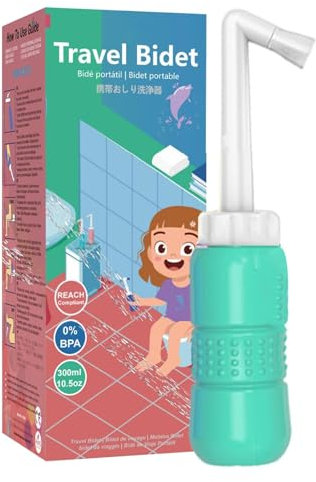 Flacon pulvérisateur périnéal, flacon de bidet de voyage, Flacon pulvérisateur portatif de 300 ml, Bouteille périnéale, bidet rechargeable pour la maison, les voyages, l'extérieur, la salle de bain, l