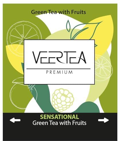 Veertea Tee - Grüner Tee mit Früchten - Teebox - Tee Geschenkset - Tea Set - Sorgfältig Ausgewählte Sorten - 500 Teebeuteln, Geschmack und das Aroma bewahrt
