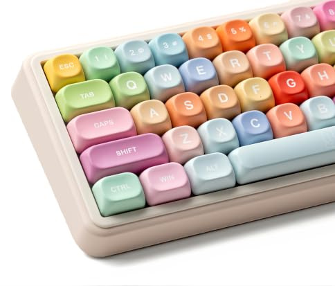 dagaladoo Cute Candy PBT Keycaps, Gunmy Bear MOA Keycaps Dye-Sublimation,Colorful Custom Keyboard Key caps Set for 100% 75% 65% 60% TKL US Layout Mechanical Keyboard