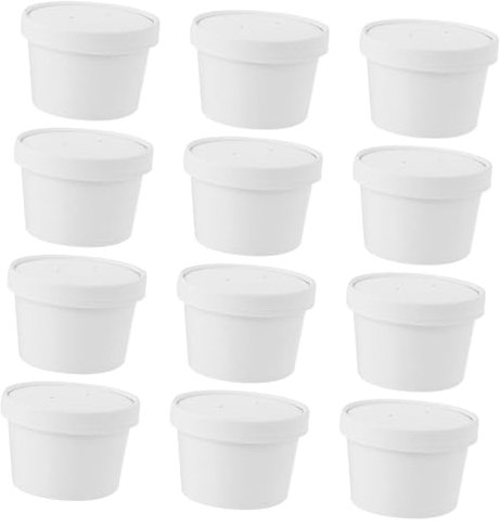COLLBATH Pappbecher Mit Deckel 237 Ml Salatbehälter Und Lebensmittelbehälter Geeignet Für Snacks Desserts Und Eiscreme Papiermaterial Sicher Und Gesund