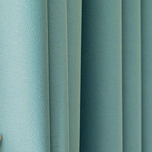 Lirzxin Blickdichter Vorhang mit Ösen 183 cm Lang, Vorhänge Lichtdicht Hellblau Grün Verdickt Geprägte Textur Gardinen für Wohnzimmer Schlafzimmer Kinderzimmer 132x183 cm(B×H), 2er Set