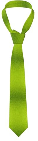 HYUNDP Corbatas de poliéster para hombre, diseño abstracto moderno verde lima, corbatas finas para bodas y fiestas.
