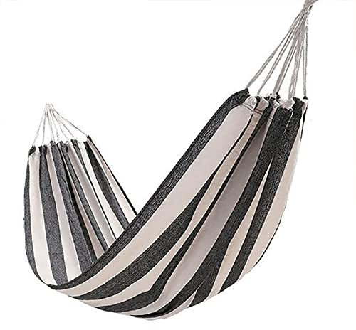 Hängematte, 260x150cm Große Hängeliege Baumwolle 2 Personen XXL Doppelt Belastbar bis 200kg Tragbar Mit Tragetasche for Terrasse Hof