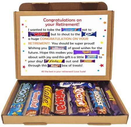 Personalised Retirement/Leaving Job Gift Box Good Luck Treat Box Letterbox Gift Hug in a Box Chocolate Poem Unique (Multi, Me/I)