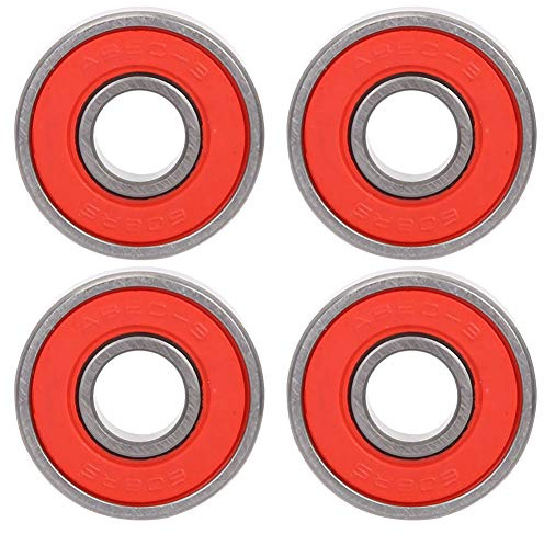 RiToEasysports Skate Roller-Schatzer-Ball-Lager-Kit 8-Stcs für Longboard-Scooter, Vorgeklagte Lager, Reibungsloser Betrieb, Reibungsloser Betrieb (Rote Abdeckung ABEC-9)