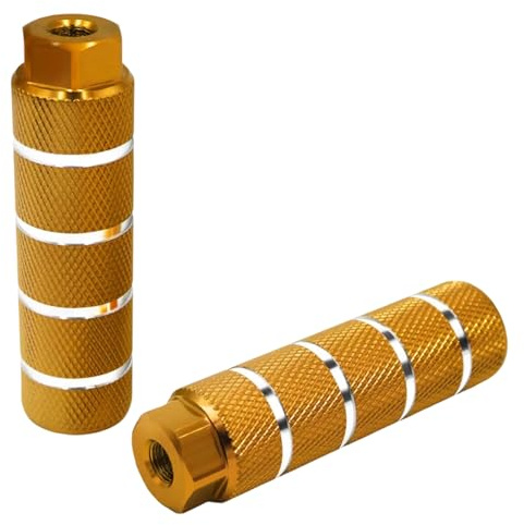 YMWALK Pedali per bicicletta, 2 pezzi Universali Pedali in alluminio per bicicletta BMX Pegs per acrobazie Pedali antiscivolo per bicicletta BMX, Mountain Bike (Oro)