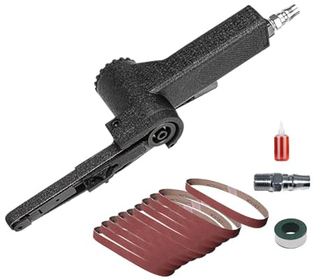 Ronyme Ponceuse à bande pneumatique pour métal et bois, polisseuse à rouleaux pneumatiques, ponceuse multi-usages, bande abrasive pour métal et bois