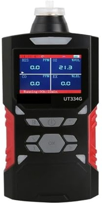 Rilevatore di gas, Rilevatore multigas Contatore gas O2 H2S CO LEL 4 in 1 Ossigeno Solfuro di idrogeno Monossido di carbonio Rilevatore di perdite di gas combustibili per casa e camper(334E)