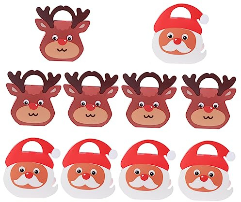 NIYANGLE 10stücke Geschenkboxen aus Hochwertigem Material Verpackungskartons mit Dreidimensionaler Form Bonboniere für Kreative Geschenkverpackungen für Weihnachten