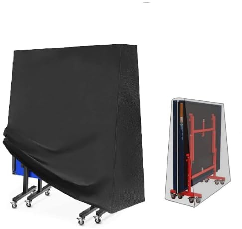 Trintion Table de Tennis de Table Housse Imperméable Couverture pourUltra résistante et Waterproof. Bâche Universelle pour Table de Ping Pong,Noir, 185 x 70 x 165 cm