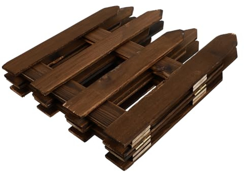 BCOATH Recinzione Da Giardino in Legno Trattato, Steccato Per Cortile Decorativo 29x34x120 Cm, Decorazione Esterna Per Giardino Design Compatto e Installazione Facile, Atmosfera Bucolica