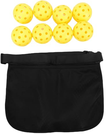 doorslay 8er Pack Pickleball Bälle Indoor Outdoor Pickelball Bälle PE hohe Sprungkraft Pickleball Ball mit Netztasche, 40 Löchern Pickle Ball für Sport, Outdoor-Spielen, Elastizität (5,5cm)