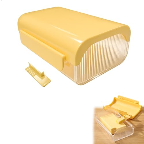 Mantequillera, Mantequera con Tapa, Butter Dish Transparente para 250 g de Manteca, Plástica, Sin BPA, Corte y Almacenamiento en un Solo Producto, Adecuada para uso Doméstico y en La Cocina