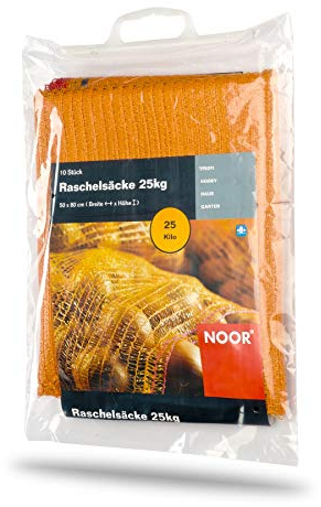 Noor 3270101 50 x 80 cm stickad nätpåse påse med knytband för tändning – flerfärgad