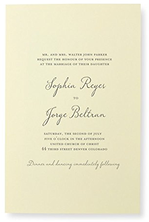 Gartner Studios Simple Ivory Print At Home Wedding Invitation Kit, 5.5” x 8.5”, Set of 100, Includes Envelopes (76039)