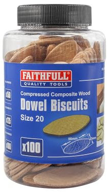 Faithfull Wood Joining Biscuits for Woodworking & Joinery- No.20 (Tub of 100)