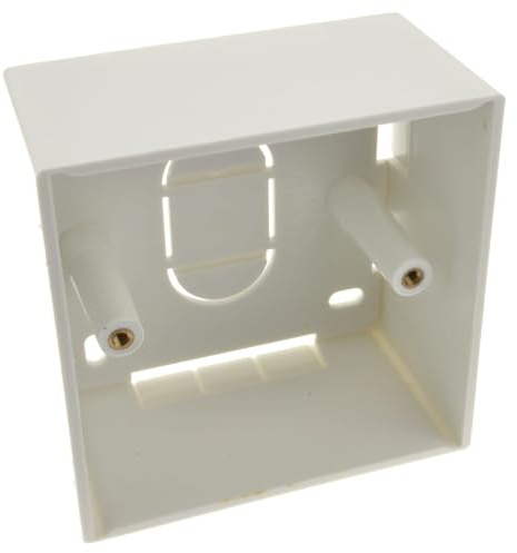 kenable Surface Mount Back Box 1 Gang 46mm Deep White Pattress Box for Single Sockets and Switches BS5733
