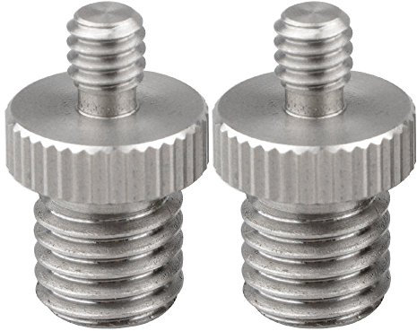 CAMVATE 1/4 Male to M12 Male Double-end Screw Adapter for DSLR Rig(2 Pieces)