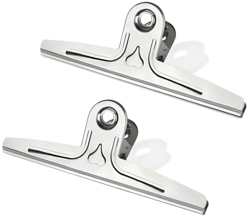 Coideal Extra stora bulldogg klämmor, 2-pack 11,8 tum silverton rostfritt stål filpärm gem pappersklämmor för ritbord, målning, bilder, hemkök, kontorsskolmaterial (30 cm)