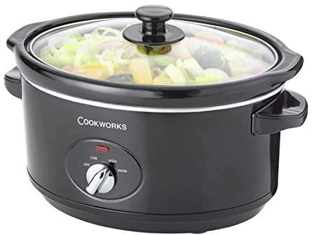 Cookworks Olla lenta de 3,5 l, 200 vatios, color negro