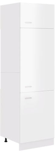 vidaXL Mueble de Cocina Armario Mobiliario Duradero Mesa de Trabajo Almacenamiento Cuencos Platos Ollas Alacena Madera Contrachapada Blanco Brillante