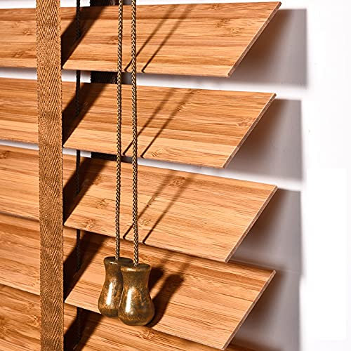 Rollo Holz mit Seitenzug,Bambusrollo,Holzjalousien,Büro Fensterrollos,Jalousie,Sichtschutz Blendschutz,Fensterrollos für Fenster&Tür Wohnzimmer Küche Schlafzimmer,Anpassbare (70x100cm/28x39in)