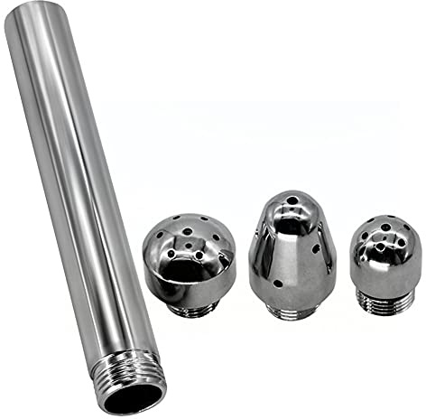 JPGeil Enema Dusche Analdusche mit 3 Duschköpfe Anal & Vaginal Dusche Irrigator Klistier Edelstahl Analspülung Set Analreinigung Klistierspritze Intimdusche Einlauf Darmreinigung Für Frauen und Männer