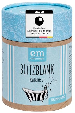 Fischer's EM-Chiemgau® Blitzblank Kalklöser – Natürlicher Entkalker für Küche & Bad – Granulat mit Fruchtsäuren – Entfernt Kalkablagerungen umweltfreundlich – ECOCERT zertifiziert – 550g