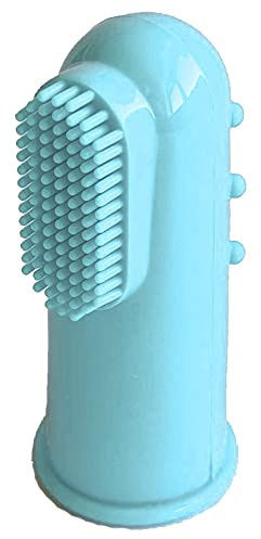 Baby Finger Toothbrushes Teething Brush Toddler Clean Teeth Soft Bristles Dental Oral Hygiene Case (Baby Blue)