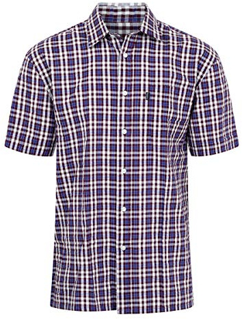 Champion Mens Checked Country Casual Short Sleeve Shirt Croyde Wine XXL